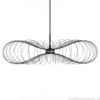 Infinity lampadario led in fili di metallo verniciato nero lucido filo regolabile d70 h17 cm