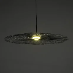 Infinity lampadario led in fili di metallo verniciato nero lucido filo regolabile d70 h17 cm
