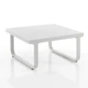 Ischia tavolino in alluminio verniciato bianco avorio opaco cm h40 l80 p80