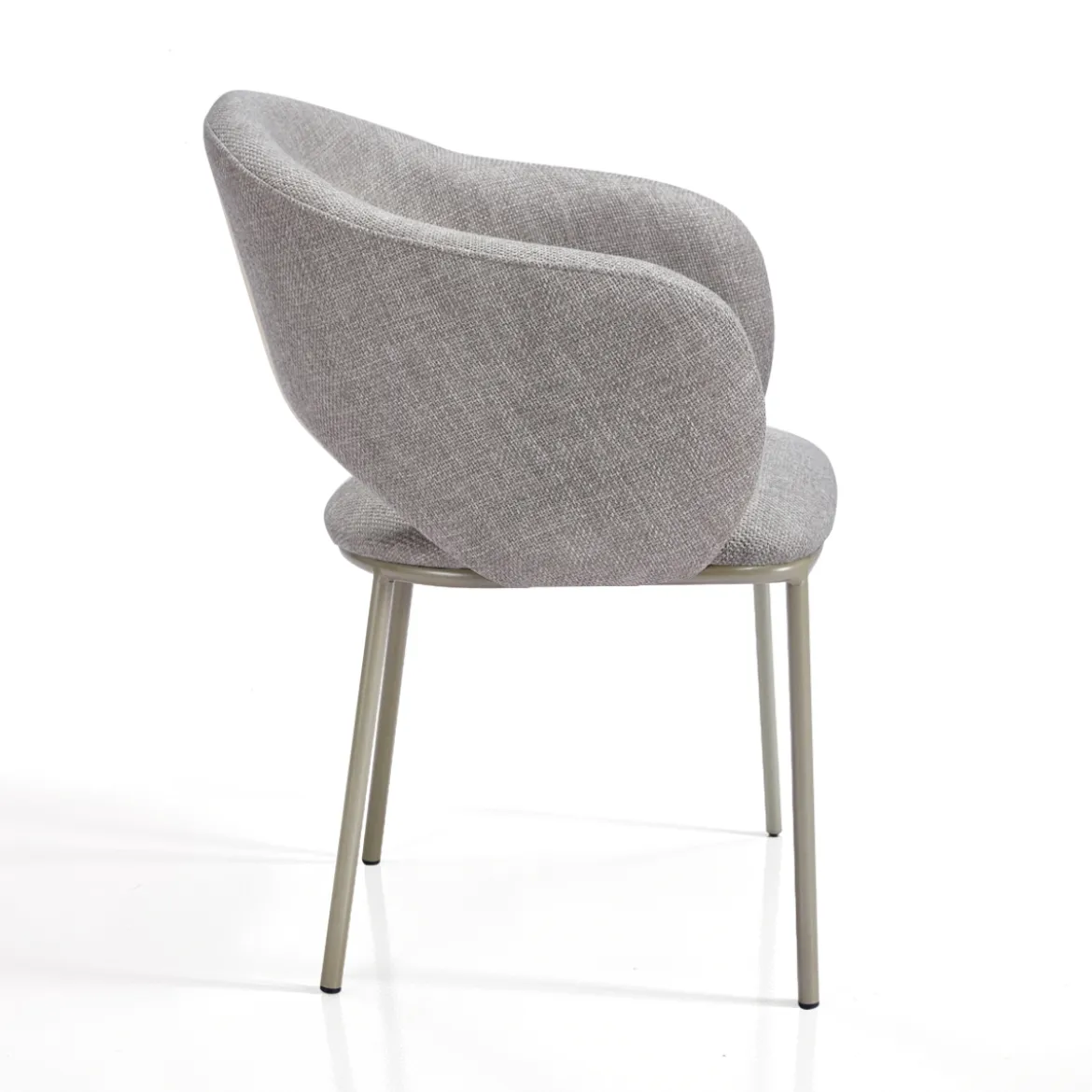 Jade Grey Platinum Sedia Imbottita tessuto Grigio struttura metallo platino opaco h80 l54 p57 seduta h48