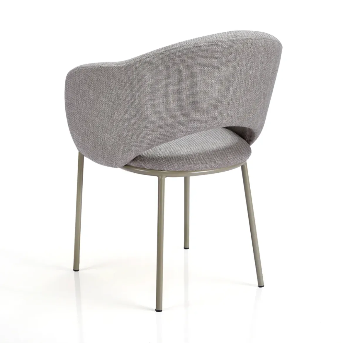 Jade Grey Platinum Sedia Imbottita tessuto Grigio struttura metallo platino opaco h80 l54 p57 seduta h48