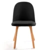 Jade wood black sedia con gambe in rovere e scocca nera imbottita in velluto nero h78 l46 p52 cm