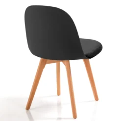 Jade wood black sedia con gambe in rovere e scocca nera imbottita in velluto nero h78 l46 p52 cm