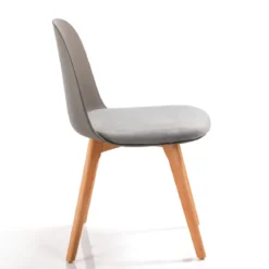 Jade wood dark grey sedia con gambe in rovere e scocca grigio scuro imbottita in velluto h78 l46 p52 cm