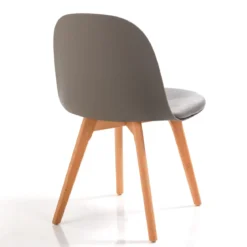Jade wood dark grey sedia con gambe in rovere e scocca grigio scuro imbottita in velluto h78 l46 p52 cm