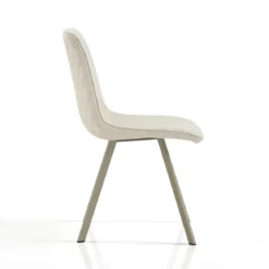Jesefa Beige Platinum sedia imbottita tessuto beige struttura metallo platino opaco h88 l44 p59 seduta h49