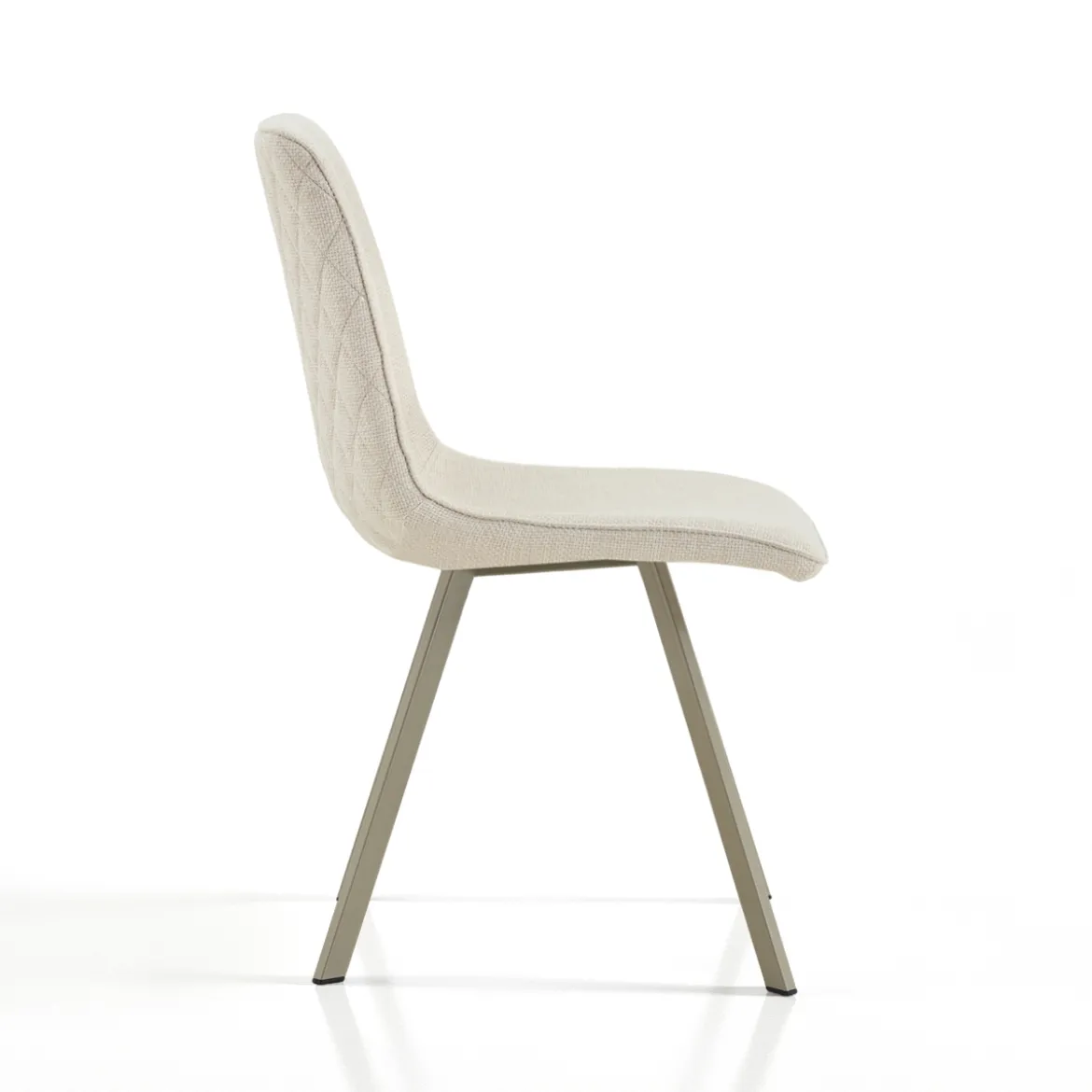 Jesefa Beige Platinum sedia imbottita tessuto beige struttura metallo platino opaco h88 l44 p59 seduta h49