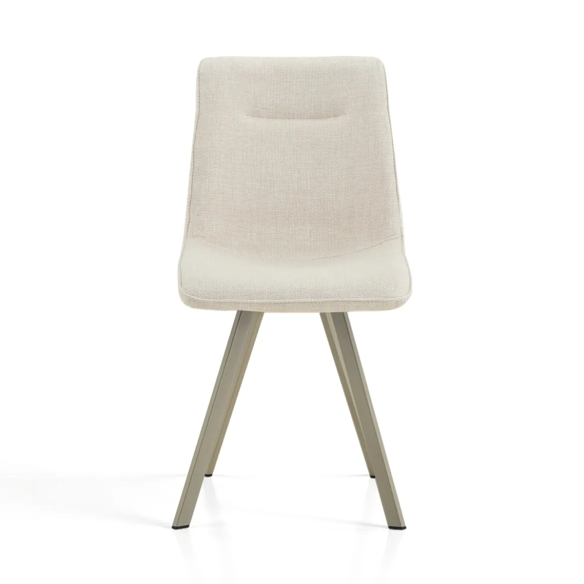 Jesefa Beige Platinum sedia imbottita tessuto beige struttura metallo platino opaco h88 l44 p59 seduta h49
