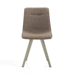 Jesefa Brown Platinum sedia imbottita tessuto marrone struttura metallo platino opaco h88 l44 p59 seduta h49