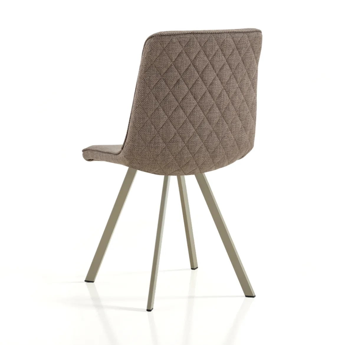Jesefa Brown Platinum sedia imbottita tessuto marrone struttura metallo platino opaco h88 l44 p59 seduta h49