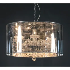 Jewel ring lampadario in metacrilato trasparente e plastica specchio ø50 h78