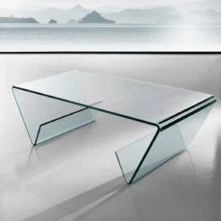 Jones tavolino in vetro curvato 110x55 h35 cm