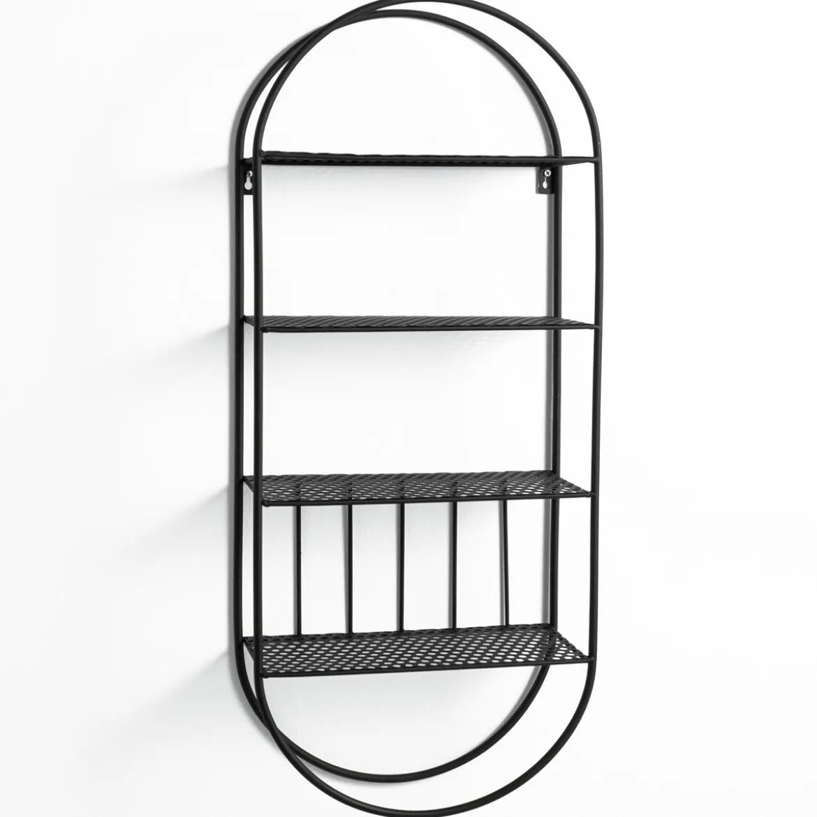 Joshua mensola da parete joona in metallo nera opaco 33x13xh78 cm