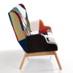 Kaleidos-g divano 2 posti in tessuto con tecnica patchwork h96 l132 p80