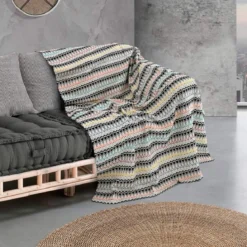 Kapoor plaid cotone 100% cotone a righe multicolore 190x135 cm