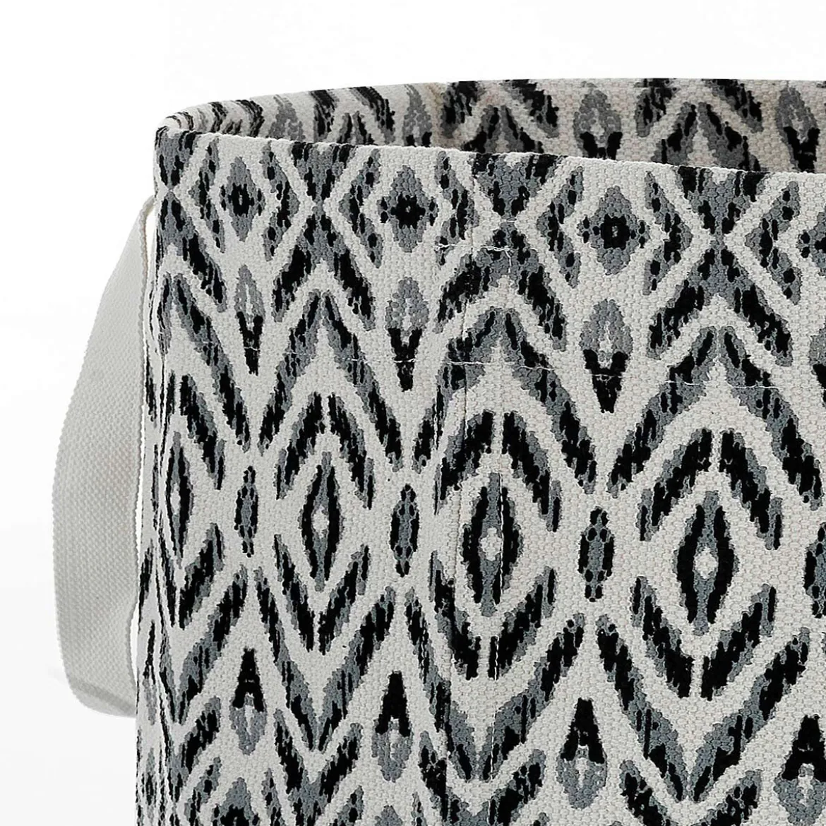 Kataam b&w cesto borsa shopper 100% cotone realizzata a mano d35xh50 cm
