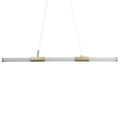 Katana lampadario led in vetro e acciaio oro opaco cn filo elettrico regolabile d3.2x92 cm