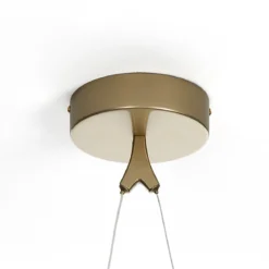 Katana lampadario led in vetro e acciaio oro opaco cn filo elettrico regolabile d3.2x92 cm