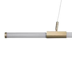 Katana lampadario led in vetro e acciaio oro opaco cn filo elettrico regolabile d3.2x92 cm