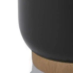 Kendama bicchiere portaspazzolini poliresina nera opaca d7 h10.3 cm