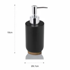 Kendama dispenser portasapone poliresina nera opaca d67 h18 cm