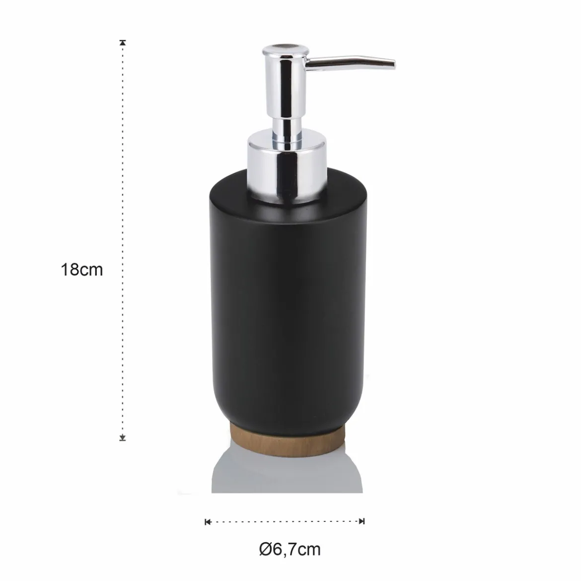 Kendama dispenser portasapone poliresina nera opaca d67 h18 cm