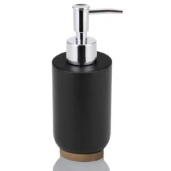 Kendama dispenser portasapone poliresina nera opaca d67 h18 cm