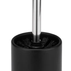 Kendama portaspazzolino toilette poliresina nera opaca d9 h38 cm