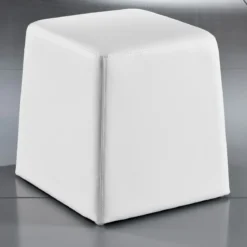 Key white pouf in pelle sintetica bianco 35x35xh35 cm