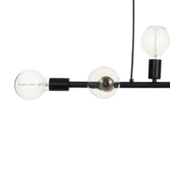 Kiara lampadario in metallo nero opaco filo elettrico regolabile 92x9 h9 cm