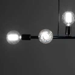 Kiara lampadario in metallo nero opaco filo elettrico regolabile 92x9 h9 cm