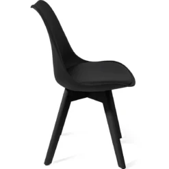 Kiki evo black sedia imbottita in pelle sintetica nera e polipropilene nero opaco 49x54xh81 cm