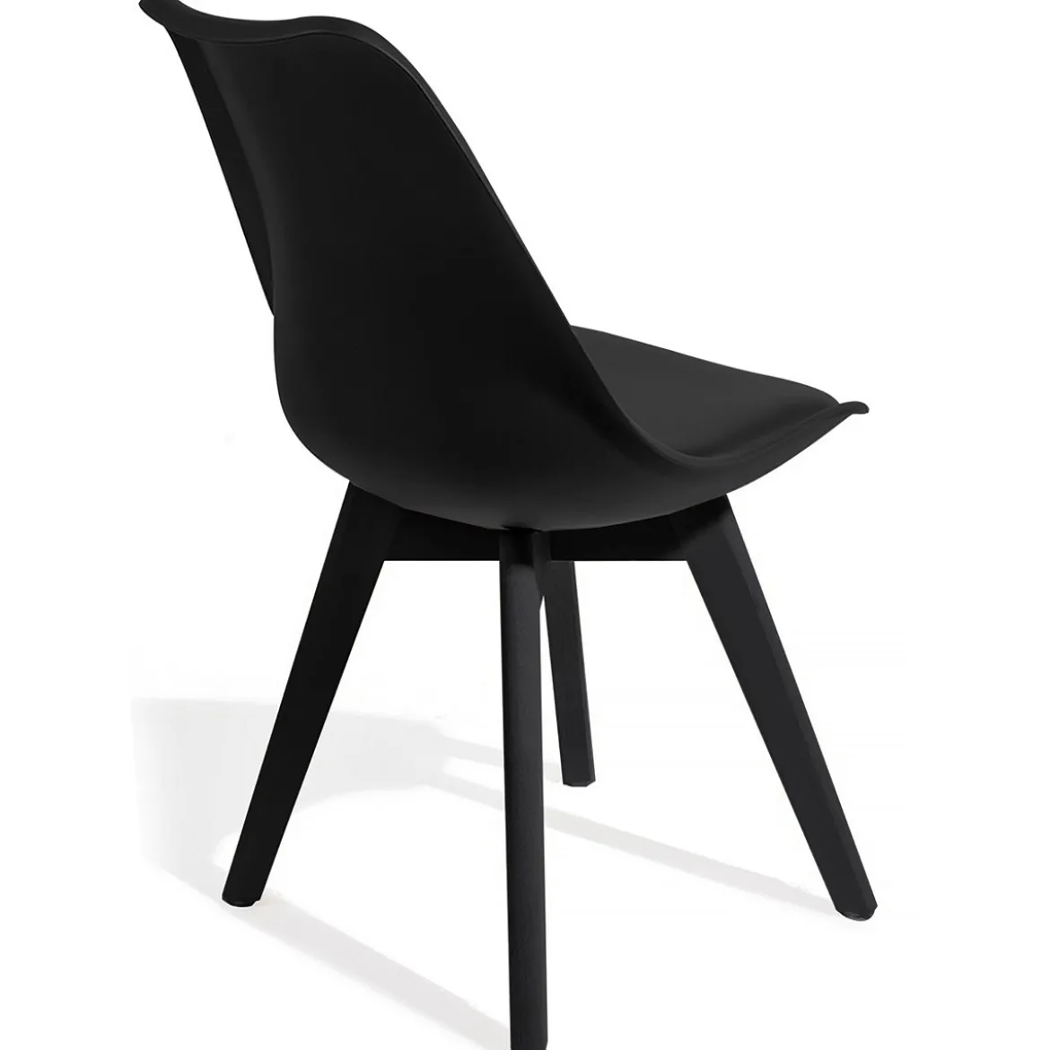 Kiki evo black sedia imbottita in pelle sintetica nera e polipropilene nero opaco 49x54xh81 cm