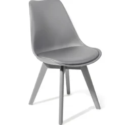Kiki Evo Grey Sedia imbottita in pelle sintetica grigia e polipropilene grigio opaco 49x54xh81 cm