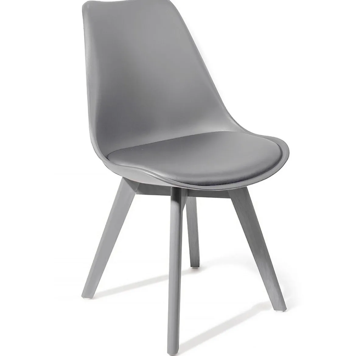 Kiki Evo Grey Sedia imbottita in pelle sintetica grigia e polipropilene grigio opaco 49x54xh81 cm