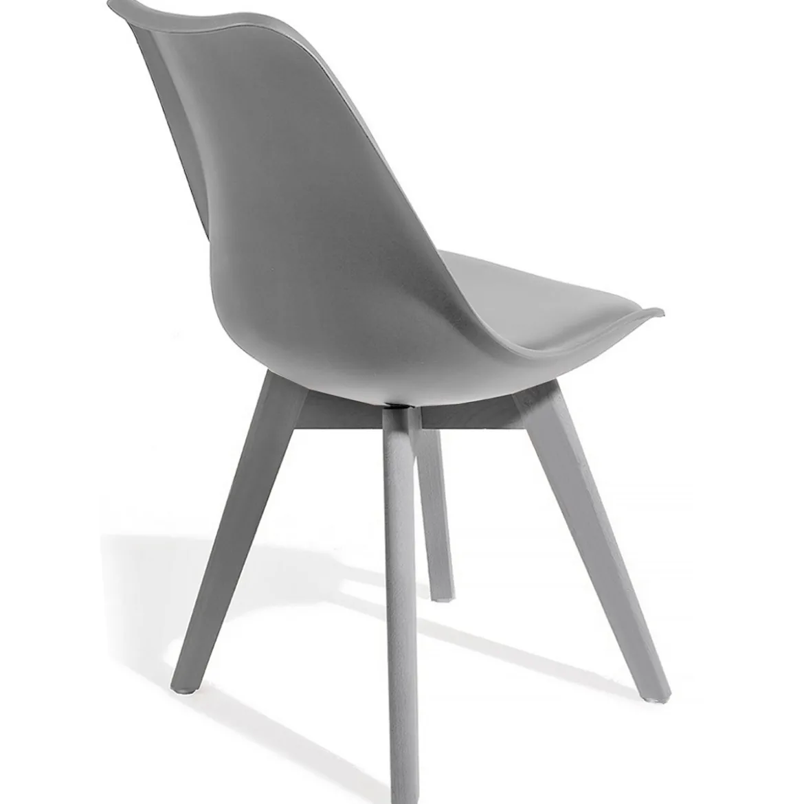 Kiki Evo Grey Sedia imbottita in pelle sintetica grigia e polipropilene grigio opaco 49x54xh81 cm