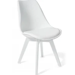 Kiki Evo White Sedia imbottita in pelle sintetica bianca e polipropilene bianco opaco 49x54xh81 cm