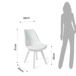 Kiki Evo White Sedia imbottita in pelle sintetica bianca e polipropilene bianco opaco 49x54xh81 cm