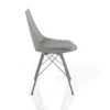 Kiki grey sedia in pelle sintetica polipropilene e metallo grigio lucido 47x53xh81 cm
