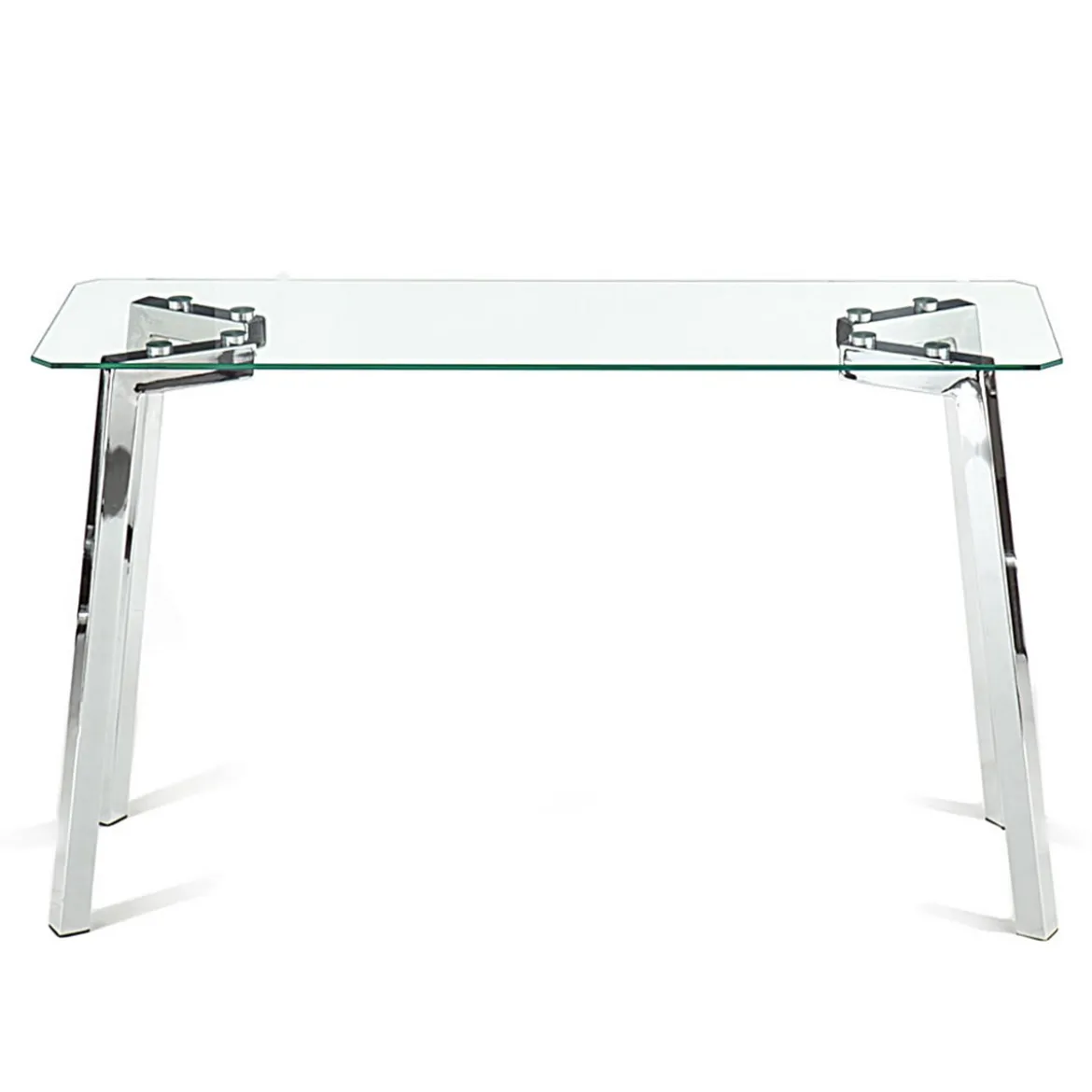 Kirk consolle piano in vetro trasparente e metallo cromato 125x40xh75 cm