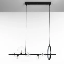 Kosmo lampadario led acciaio nero opaco 10w 3000k 90x30xh30 cm