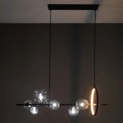 Kosmo lampadario led acciaio nero opaco 10w 3000k 90x30xh30 cm