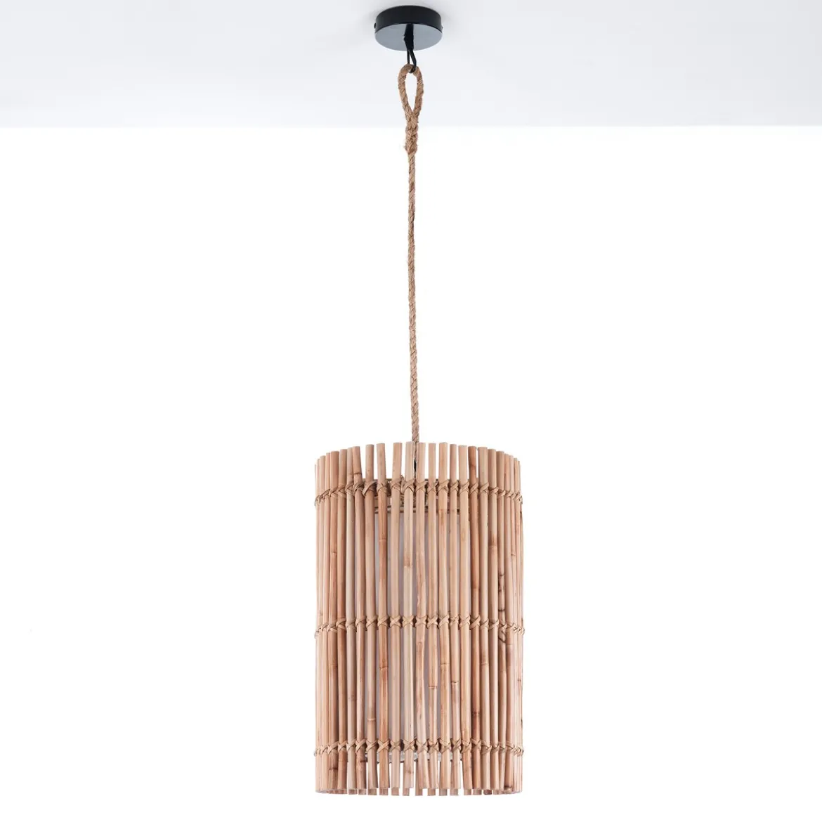 Lahad lampadario in rattan colore naturale per interno/esterno d28xh46 cm