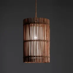 Lahad lampadario in rattan colore naturale per interno/esterno d28xh46 cm