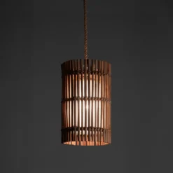 Lahad small lampadario in rattan colore naturale per interno/esterno d21xh35 cm