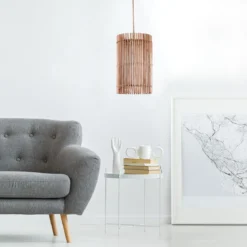 Lahad small lampadario in rattan colore naturale per interno/esterno d21xh35 cm