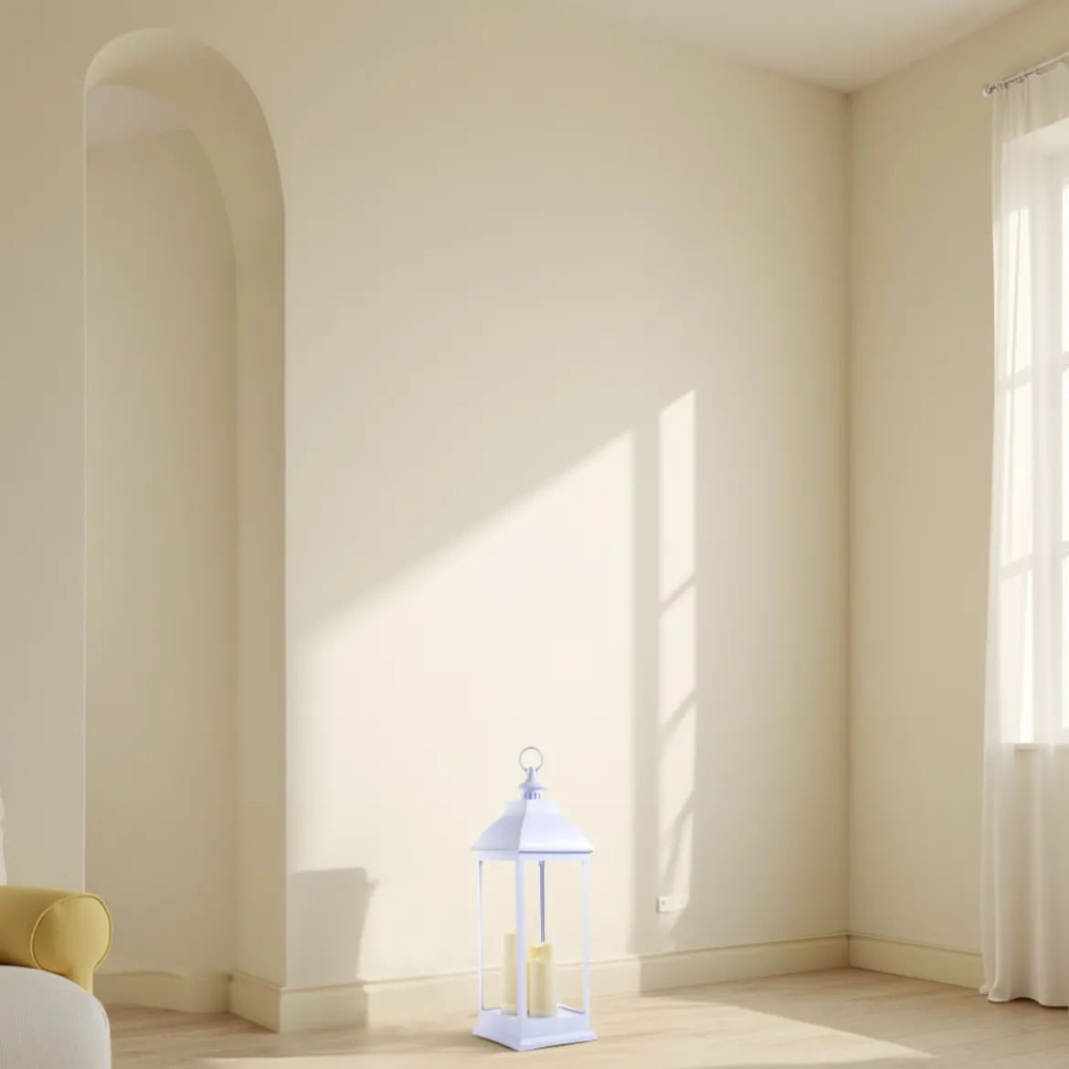 Lantern 71 lampada decorativa led in plastica bianca 23.5x23.5 h71 cm