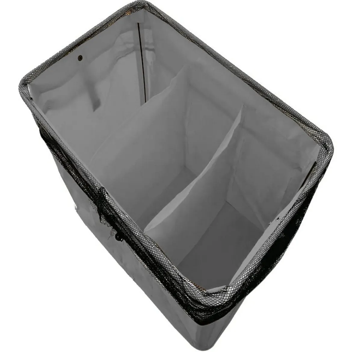 Laundry-b x3 cesto porta biancheria con maniglie e ruote in tessuto sintetico grigio chiaro 55x36xh57 cm