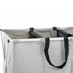 Laundry x-3 sacca/p biancheria in tessuto sintetico grigio con struttura pieghevole in alluminio 65x402xh68 cm