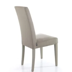 Lella Corda Sedia in Microfibra effetto Velluto colore Corda e Legno Laccato, 46 x 45 x h100 cm - Made in Italy